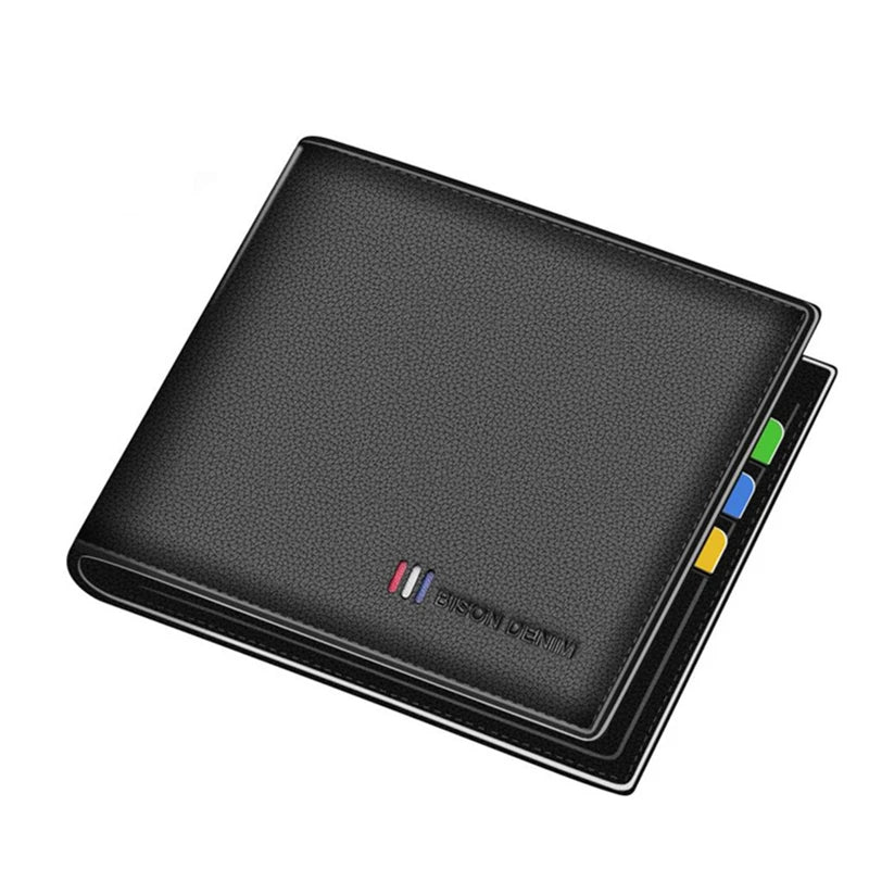 Portefeuille homme en cuir véritable bifold avec RFID et compartiment monnaie zippé — photo 6