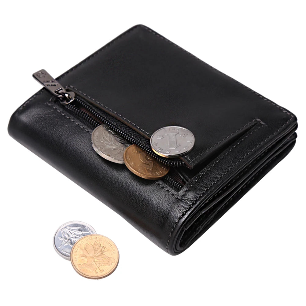 Portefeuille homme en cuir véritable grainé avec protection RFID — photo 1