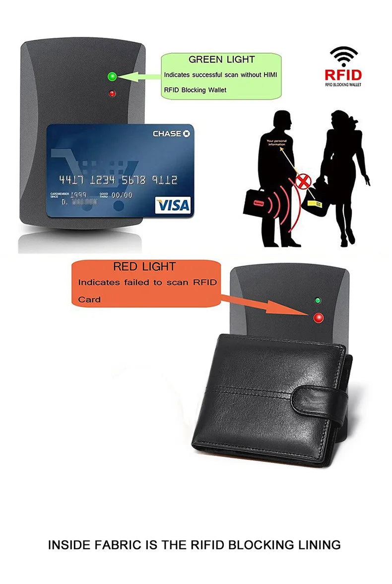 Portefeuille homme en cuir véritable compact avec rabat et protection RFID sécurisée — photo 5