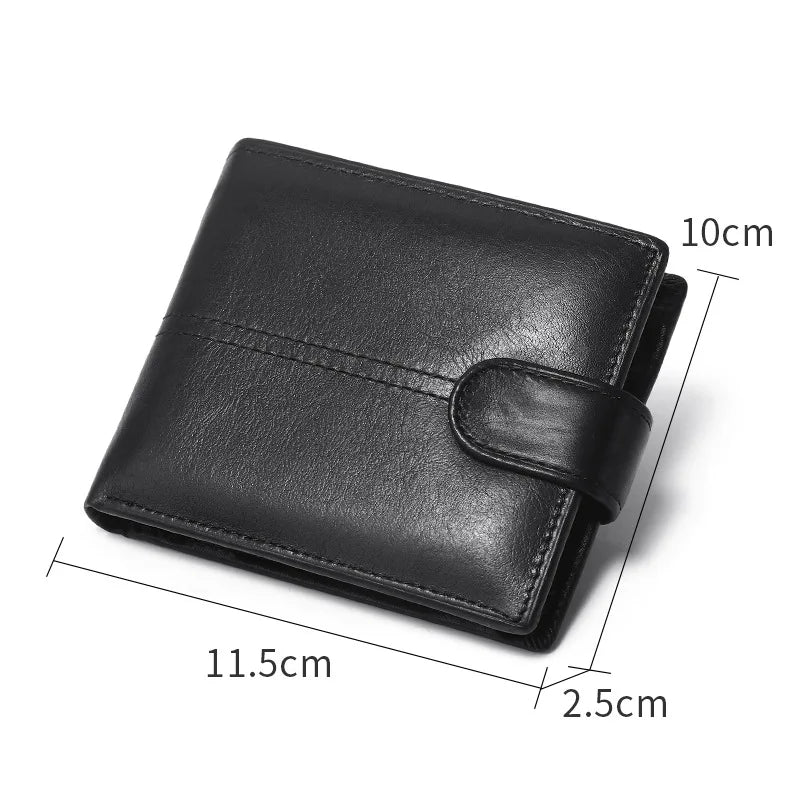 Portefeuille homme en cuir véritable compact avec rabat et protection RFID sécurisée — photo 6