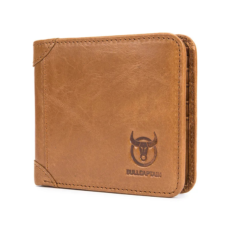 Portefeuille homme cuir véritable compact bifold RFID avec porte-cartes et photo — photo 15 Image