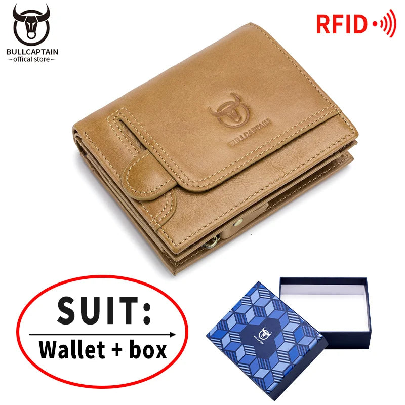 Portefeuille homme cuir véritable compact multifonction RFID avec rabat et zip — photo 10