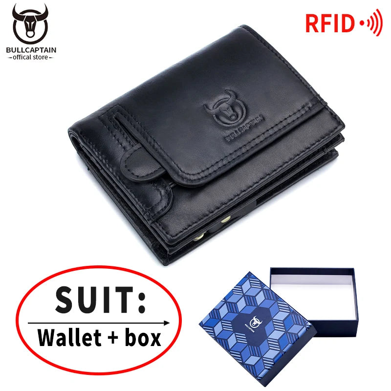 Portefeuille homme cuir véritable compact multifonction RFID avec rabat et zip — photo 8
