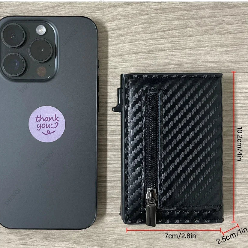 Portefeuille homme slim en cuir véritable avec porte-cartes pop-up RFID et compartiments — photo 3