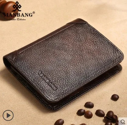 Portefeuille homme cuir véritable trifold RFID avec porte-cartes et fenêtre ID — photo 9