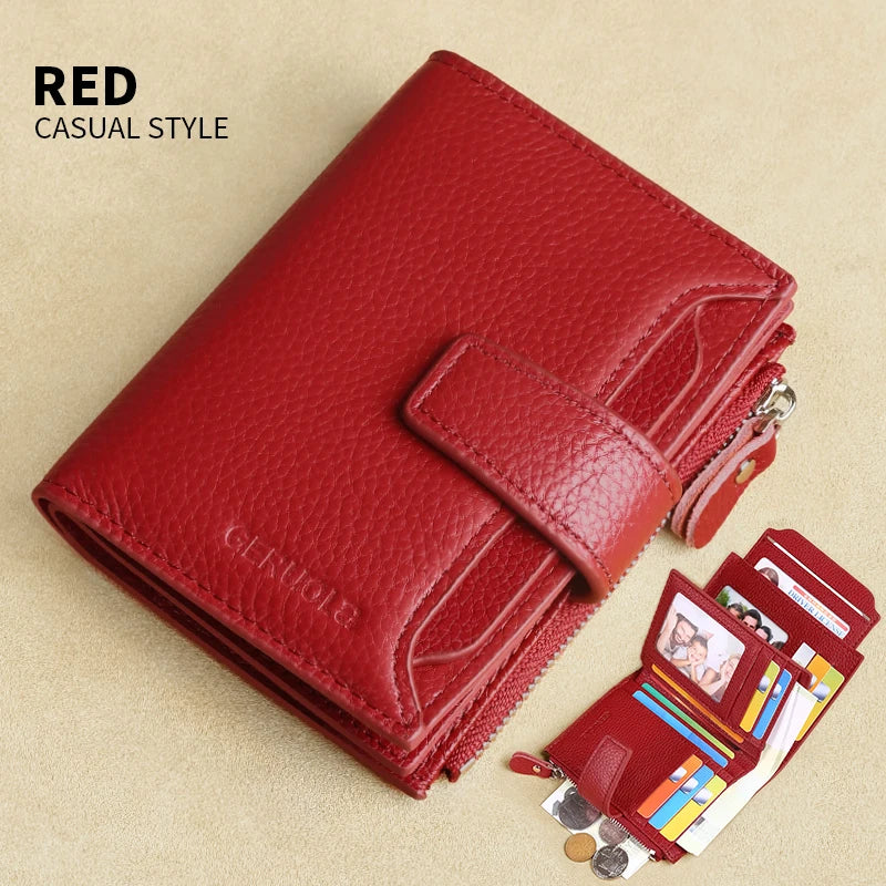 Portefeuille homme cuir véritable vintage RFID avec zip et porte-cartes multifonction — photo 18