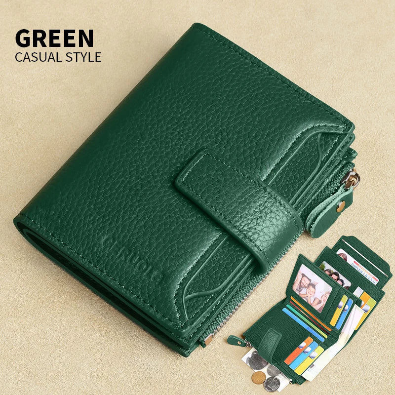 Portefeuille homme cuir véritable vintage RFID avec zip et porte-cartes multifonction — photo 9