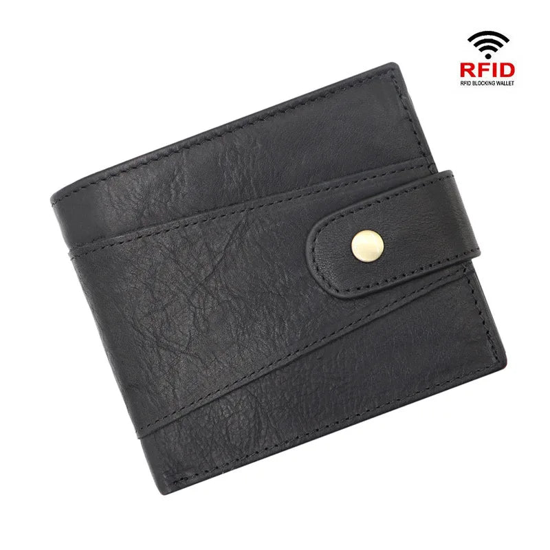 Portefeuille homme cuir véritable vintage avec zip RFID et porte-cartes multifonction — photo 10