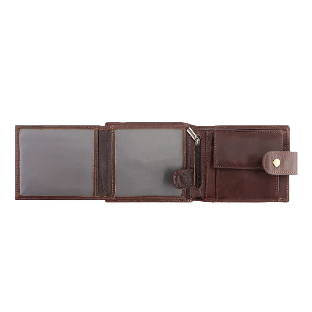 Portefeuille homme cuir véritable vintage avec zip RFID et porte-cartes multifonction — photo 4