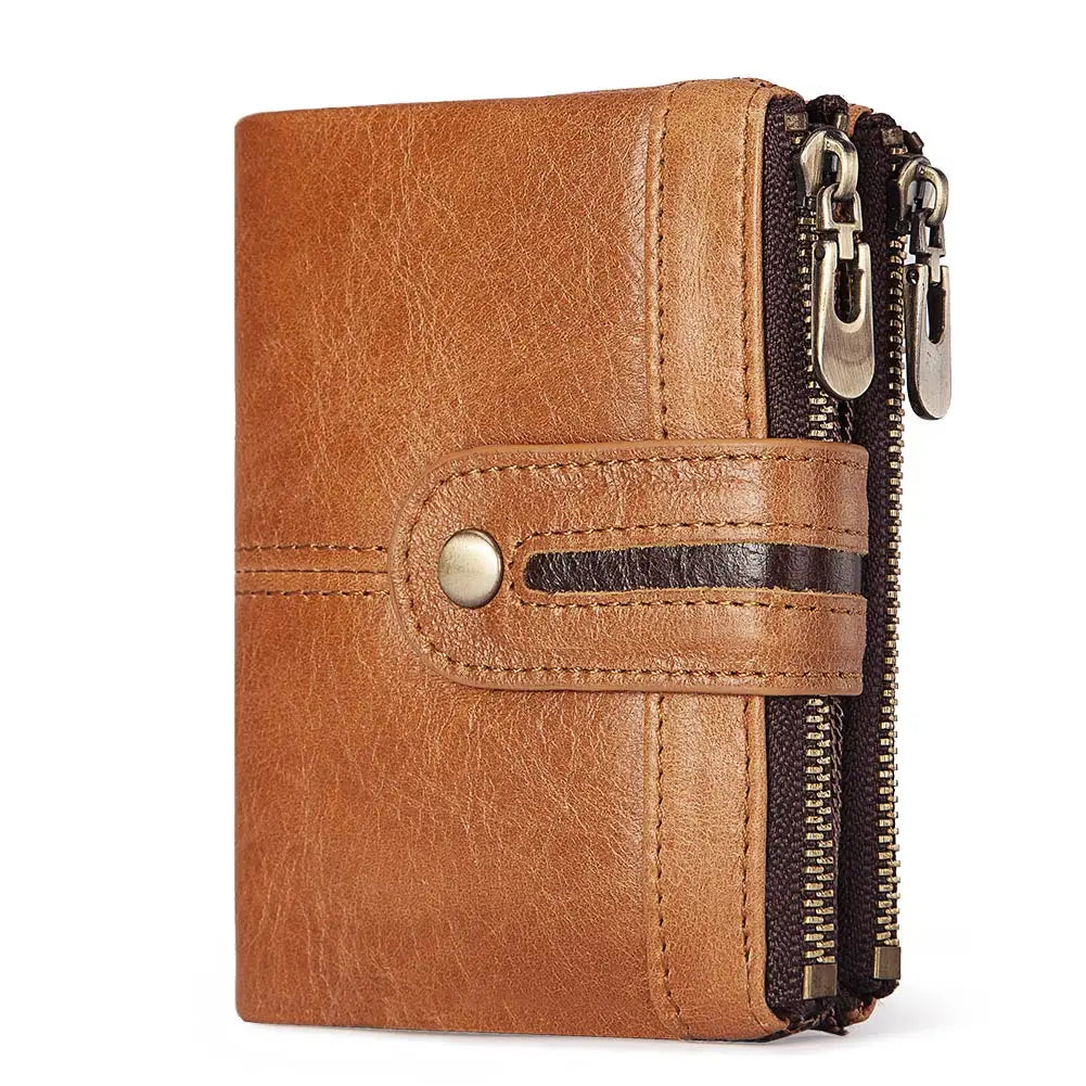 Portefeuille en Cuir Véritable pour Homme avec Protection RFID et Fermeture à Zip – Modèle Court — photo 10