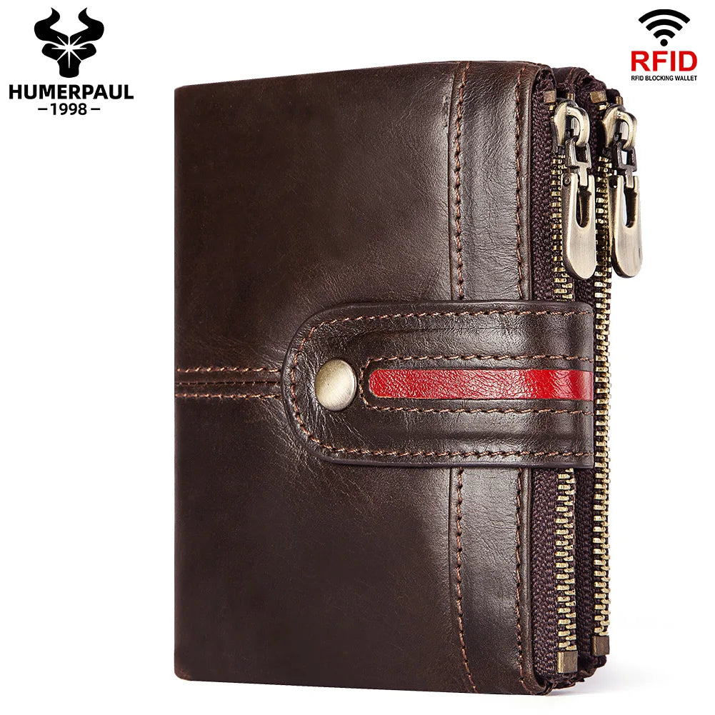 Portefeuille en Cuir Véritable pour Homme avec Protection RFID et Fermeture à Zip – Modèle Court — photo 11