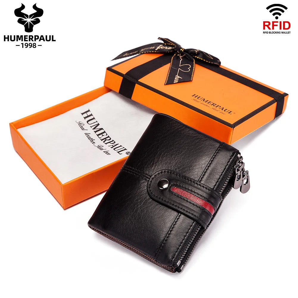 Portefeuille en Cuir Véritable pour Homme avec Protection RFID et Fermeture à Zip – Modèle Court — photo 12