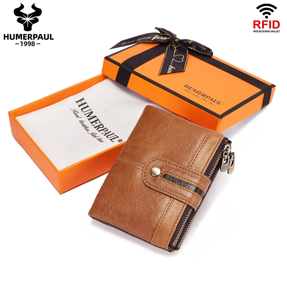 Portefeuille en Cuir Véritable pour Homme avec Protection RFID et Fermeture à Zip – Modèle Court — photo 7