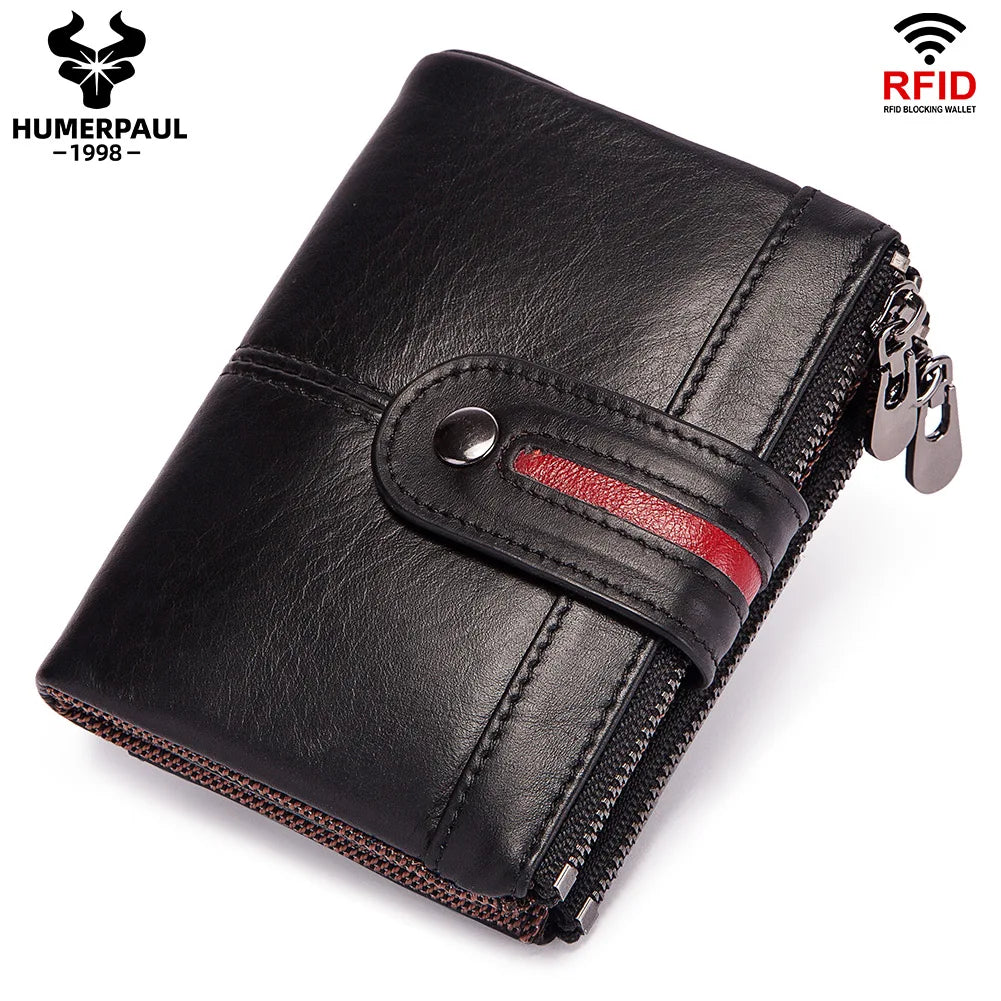 Portefeuille en Cuir Véritable pour Homme avec Protection RFID et Fermeture à Zip – Modèle Court — photo 9