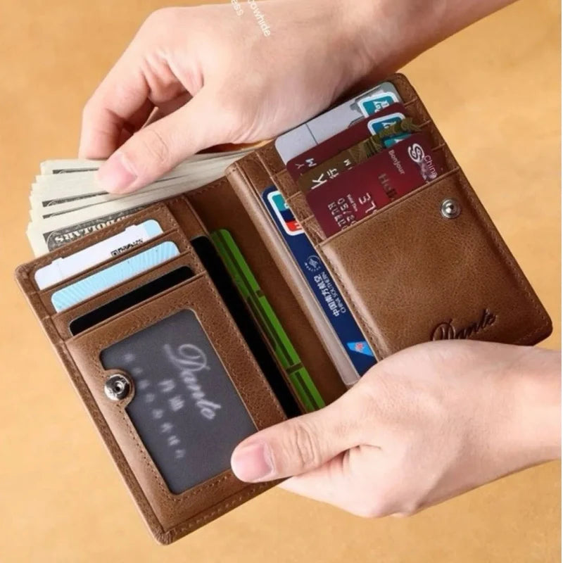 Portefeuille homme en cuir véritable grande capacité avec zip et protection RFID intégrée — photo 1
