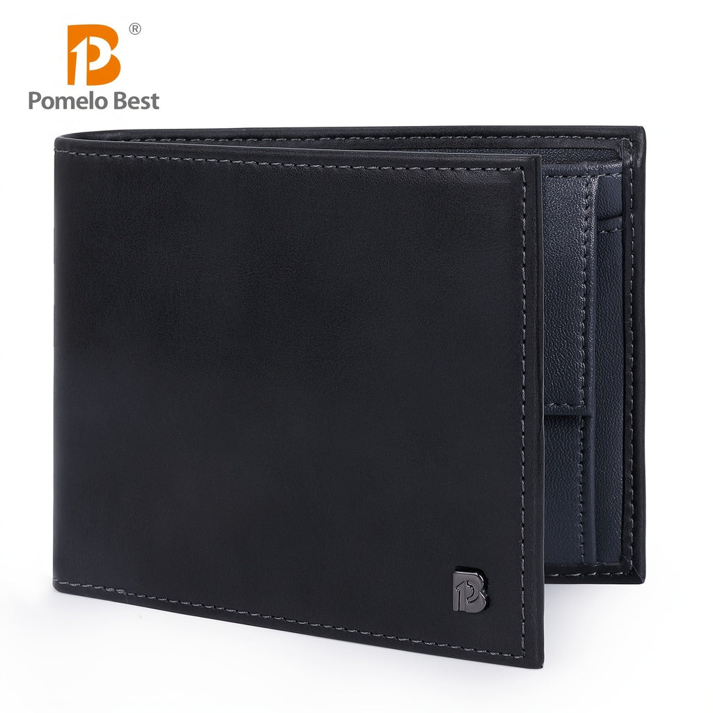 Portefeuille homme cuir de vachette anti-RFID poche monnaie