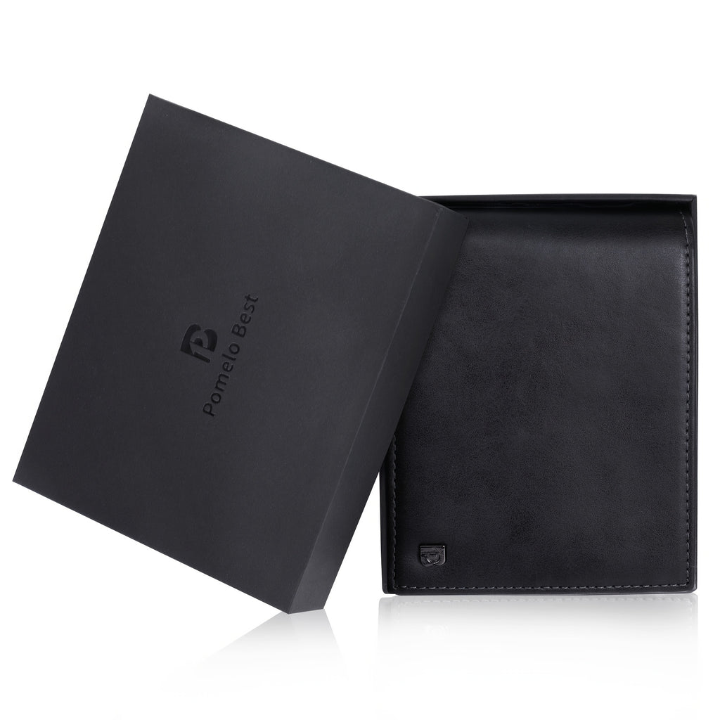 Portefeuille homme cuir de vachette anti-RFID poche monnaie