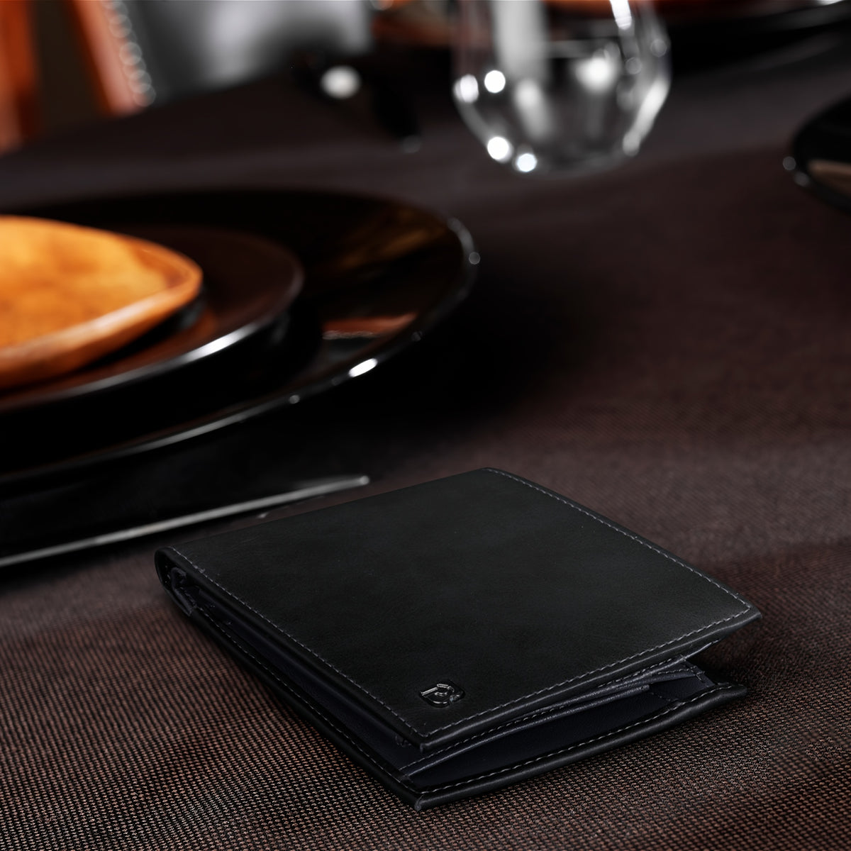 Portefeuille homme cuir de vachette anti-RFID poche monnaie