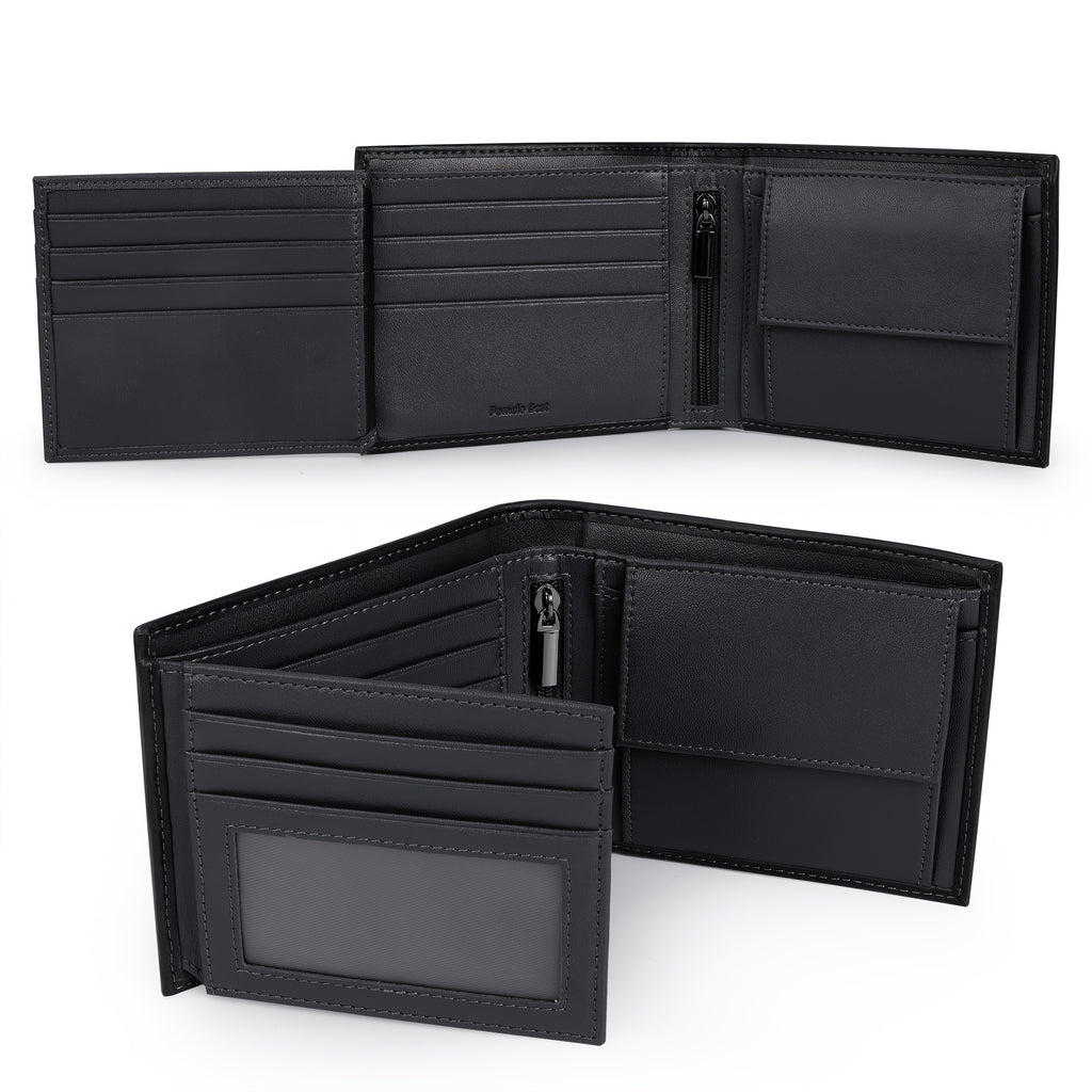 Portefeuille homme cuir de vachette anti-RFID poche monnaie