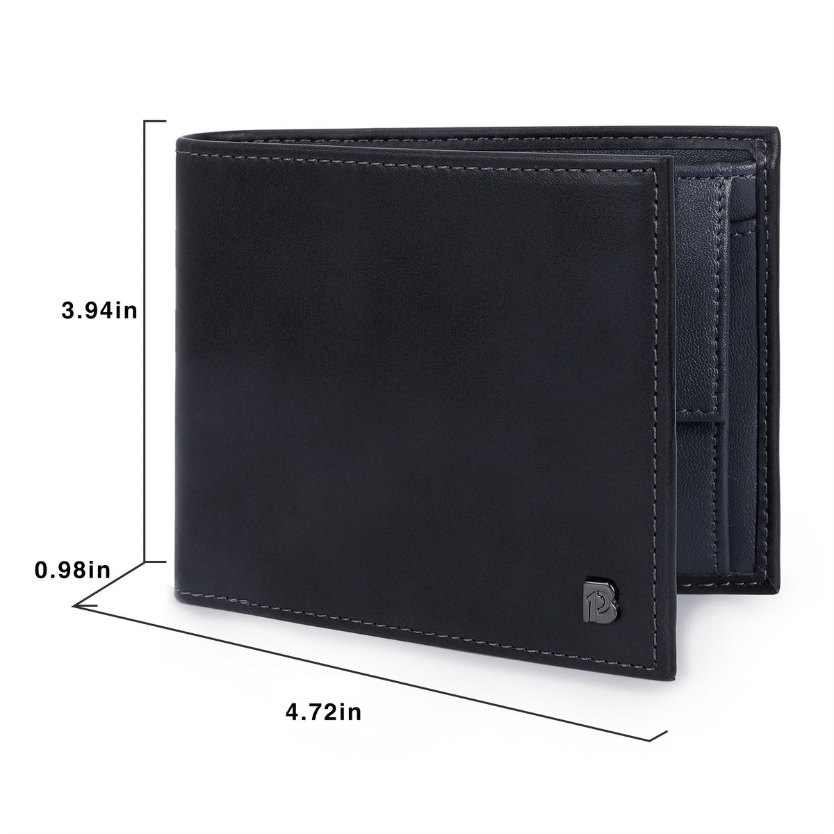 Portefeuille homme cuir de vachette anti-RFID poche monnaie