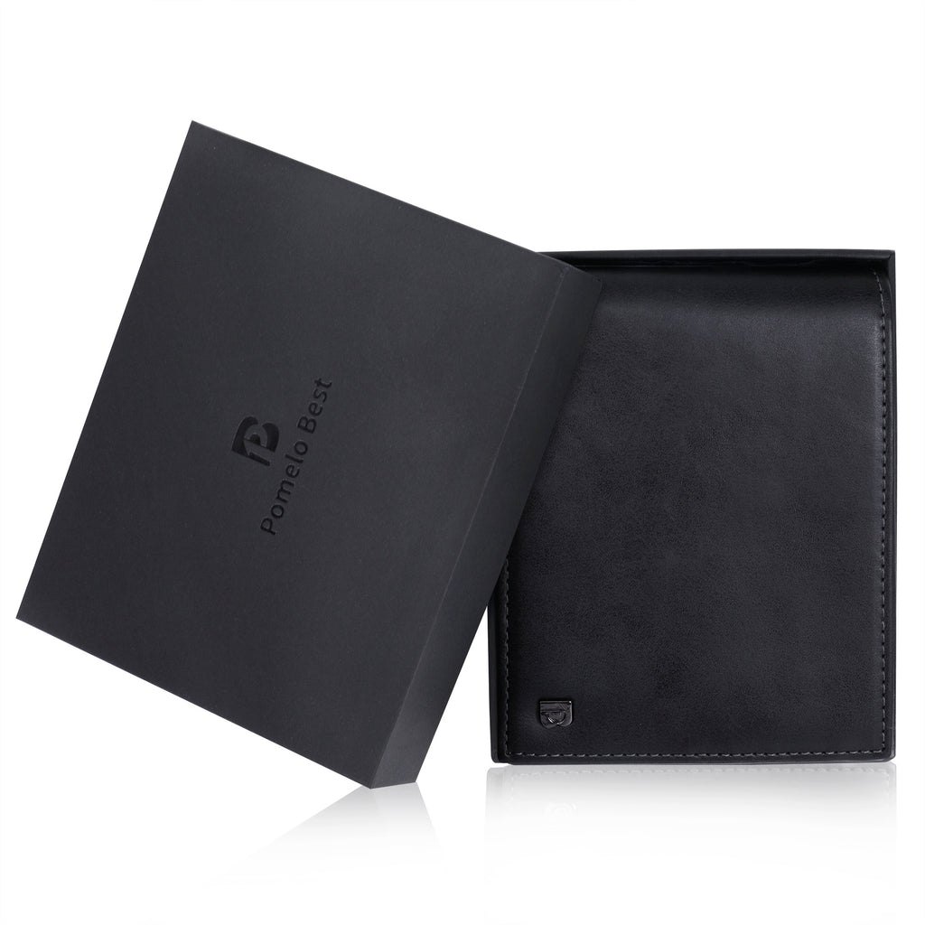 Portefeuille homme cuir de vachette anti-RFID poche monnaie