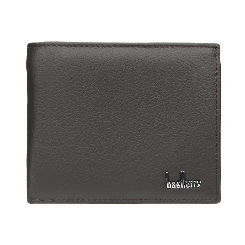 Portefeuille homme cuir véritable compact avec porte-cartes et bouton pression — photo 7 Image