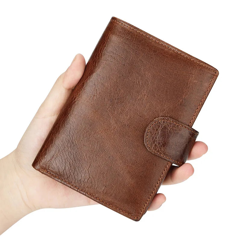 Portefeuille Homme en Cuir de Vachette Véritable 100% avec Protection RFID et Style Vintage — photo 2