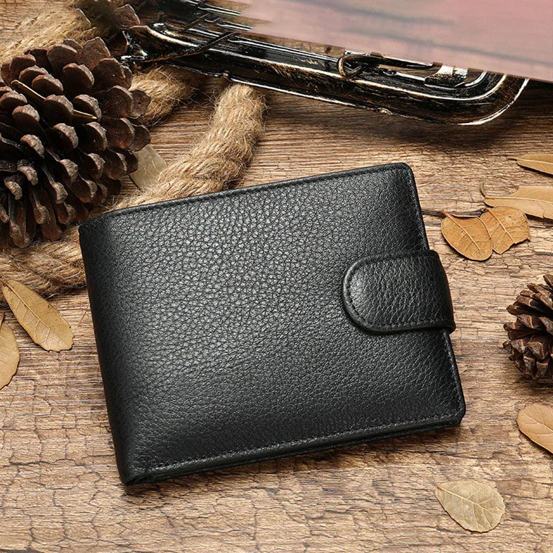 Portefeuille homme vintage en cuir de vachette avec protection RFID — photo 1
