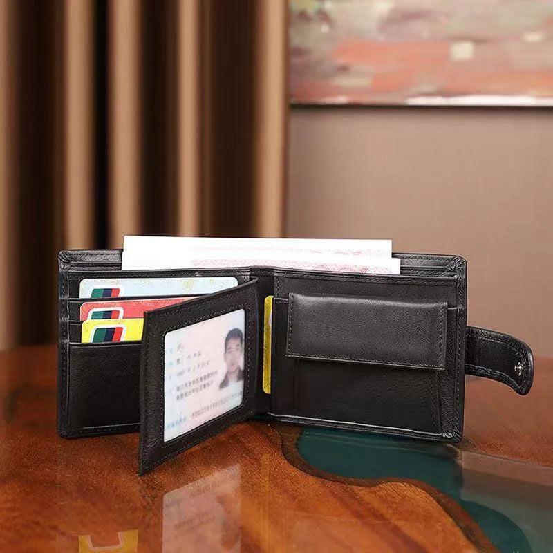 Portefeuille homme vintage en cuir de vachette avec protection RFID — photo 2