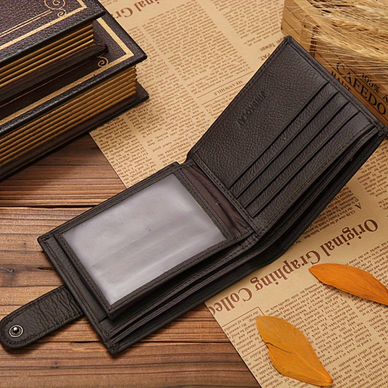 Portefeuille homme cuir véritable personnalisé 6 cartes noir