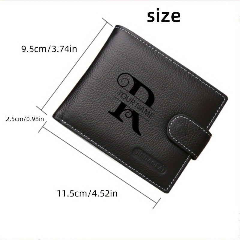 Portefeuille homme cuir véritable personnalisé 6 cartes noir