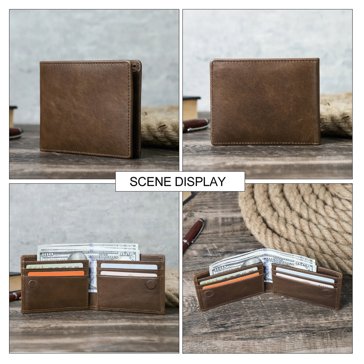 Portefeuille slim en cuir véritable pour homme - format mini — photo 2