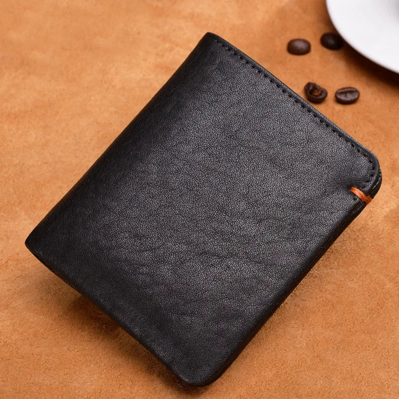 Portefeuille fin pour homme en cuir de vachette véritable souple — photo 1