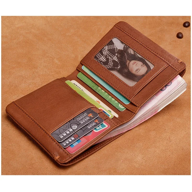 Portefeuille fin pour homme en cuir de vachette véritable souple — photo 2
