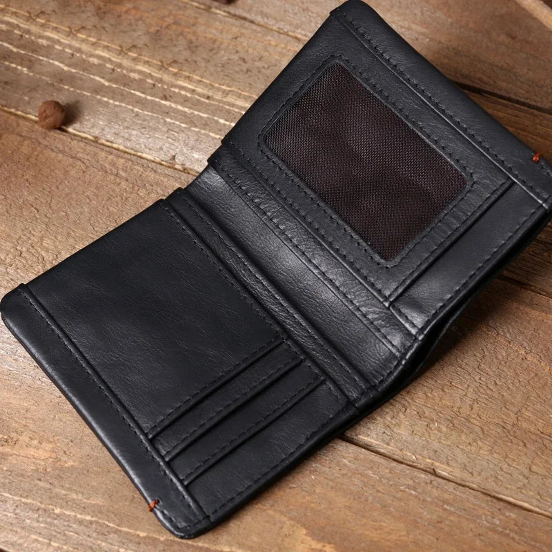 Portefeuille fin pour homme en cuir de vachette véritable souple — photo 5