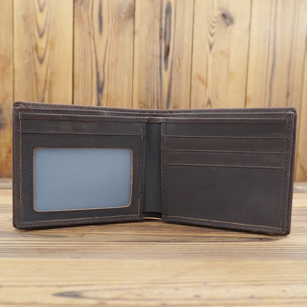 Portefeuille homme court en cuir véritable souple avec porte-monnaie zippé et multi-emplacements cartes — photo 11