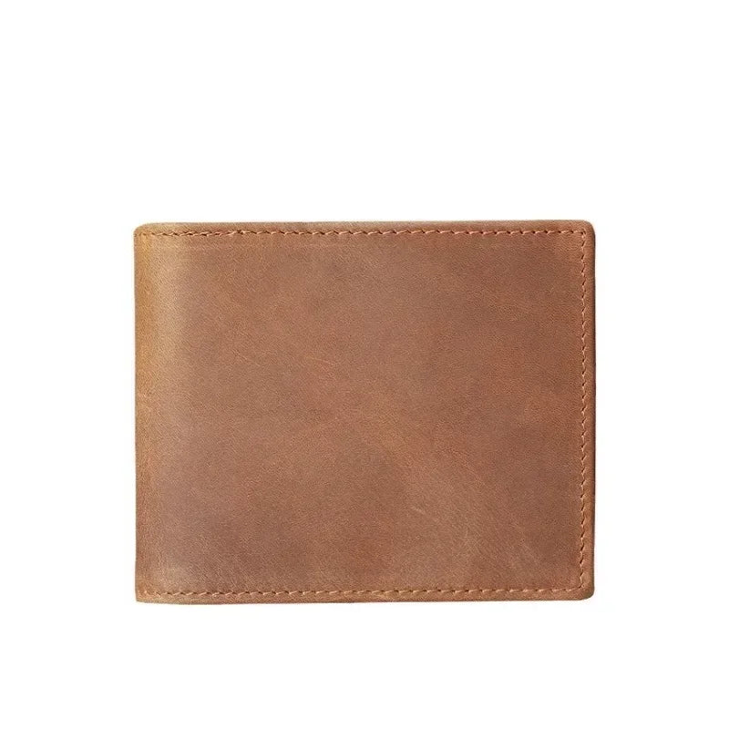 Portefeuille homme court en cuir véritable souple avec porte-monnaie zippé et multi-emplacements cartes — photo 4