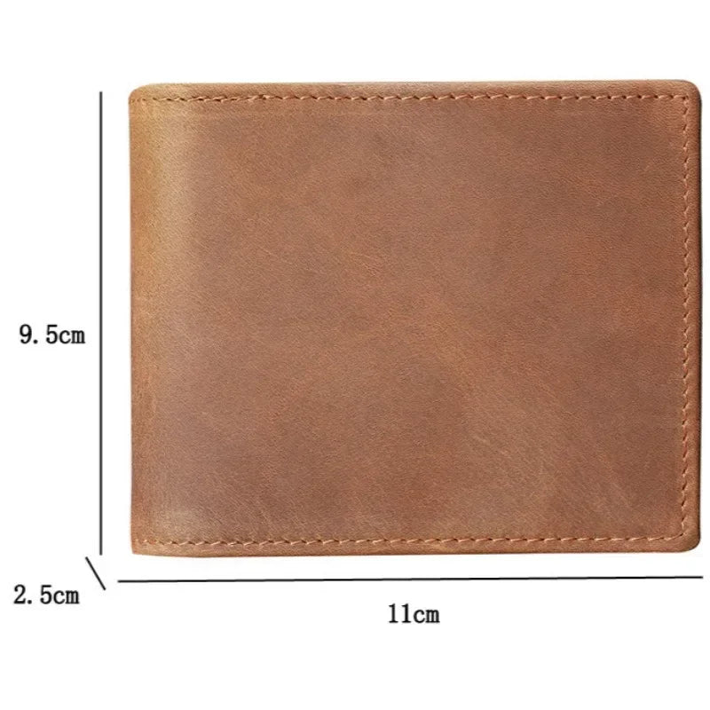 Portefeuille homme court en cuir véritable souple avec porte-monnaie zippé et multi-emplacements cartes — photo 7