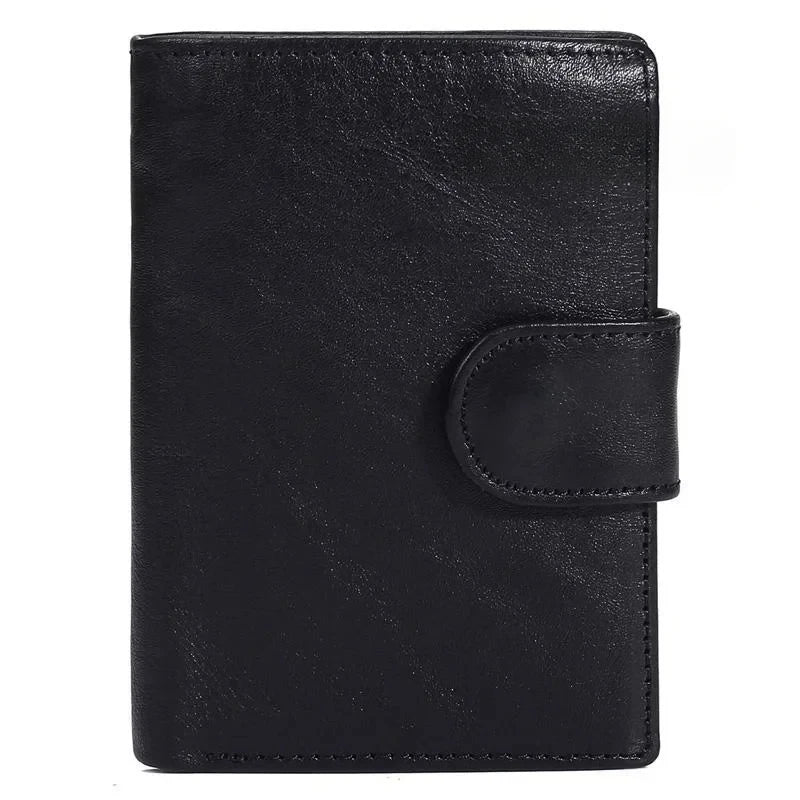 Portefeuille homme rétro en cuir véritable de vachette avec fermoir à loquet et porte-monnaie — photo 7