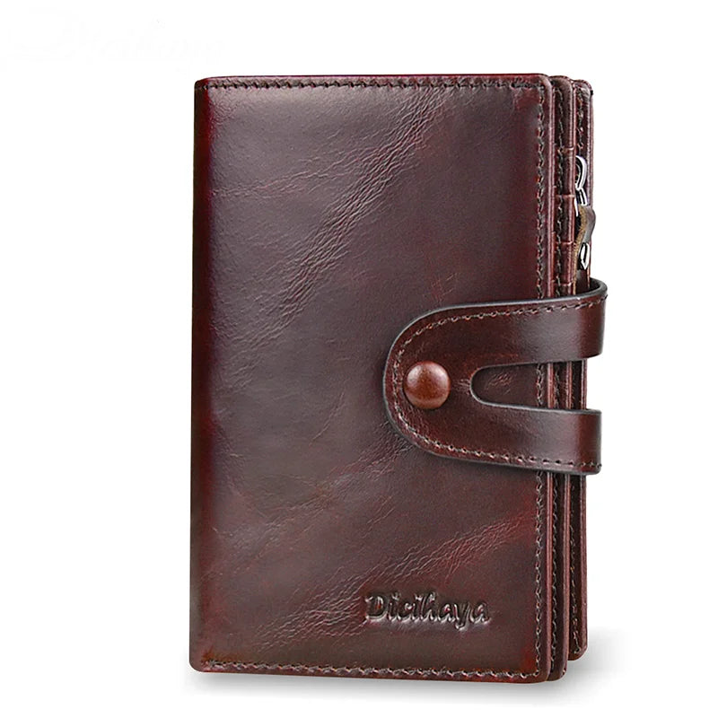 Portefeuille vintage en cuir véritable pour homme avec double fermeture — photo 3