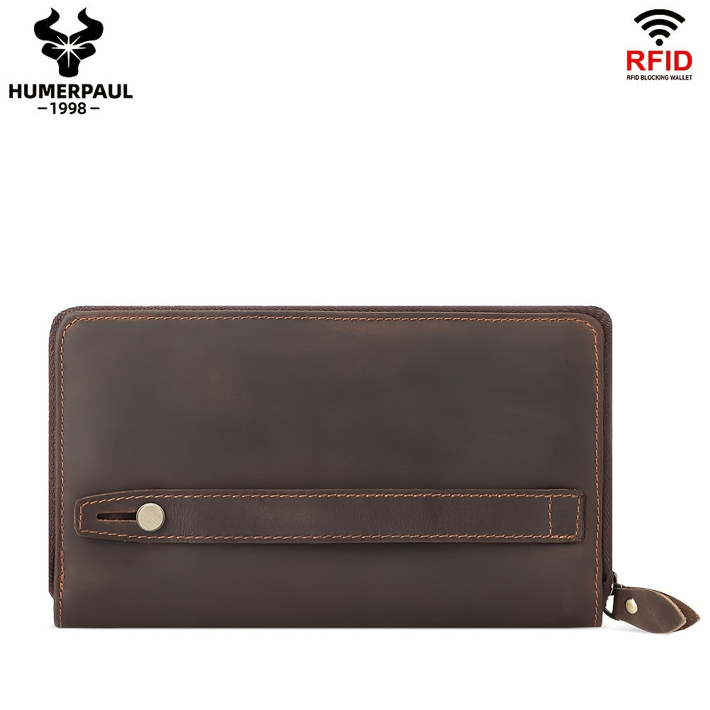 Portefeuille homme cuir vachette zippé tout autour 13 fentes