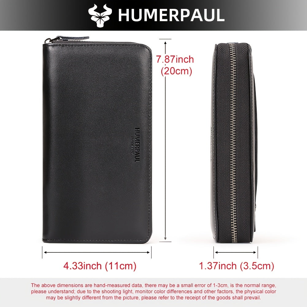 Portefeuille homme cuir vachette zippé tout autour 13 fentes