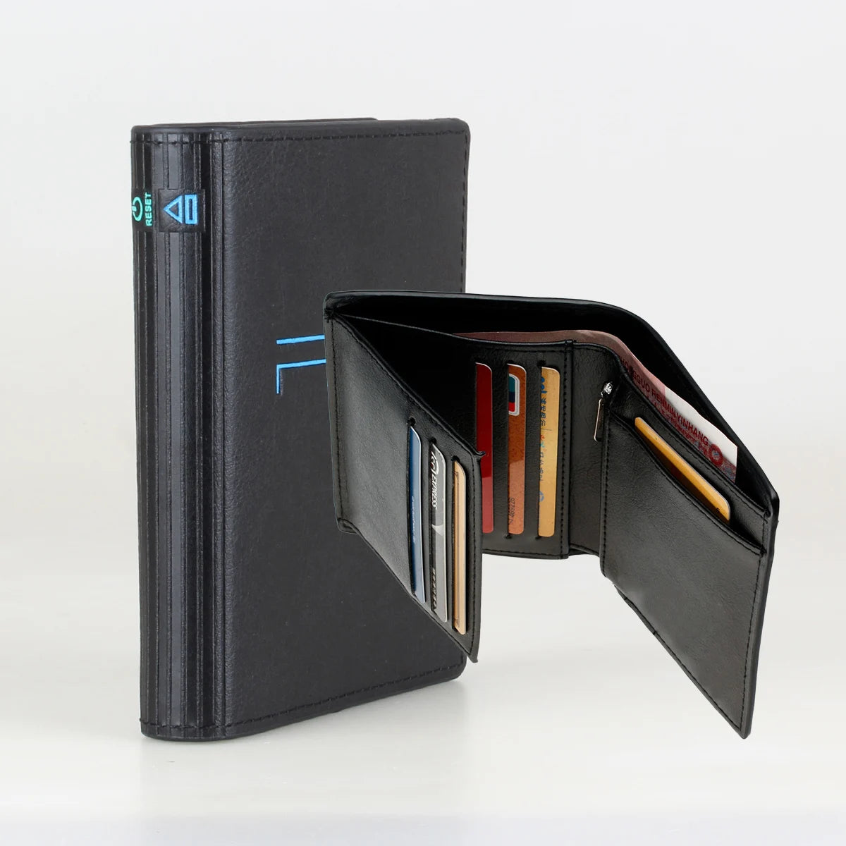 Portefeuille homme design en PU compact avec porte-cartes et compartiments multiples — photo 2 Image