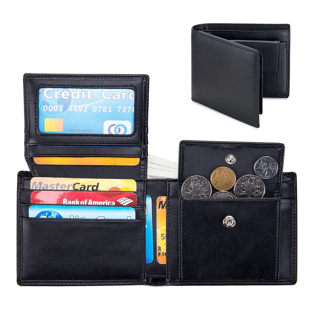 Portefeuille homme en cuir de vachette véritable avec blocage RFID — photo 8