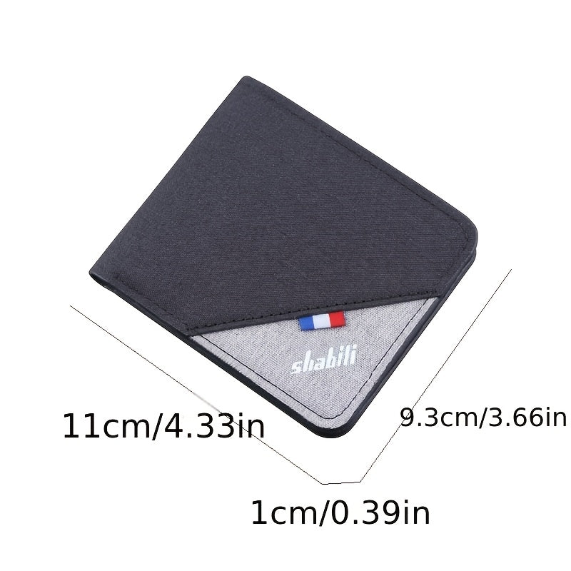 Portefeuille homme extra plat en PU texturé, découpe bicolore