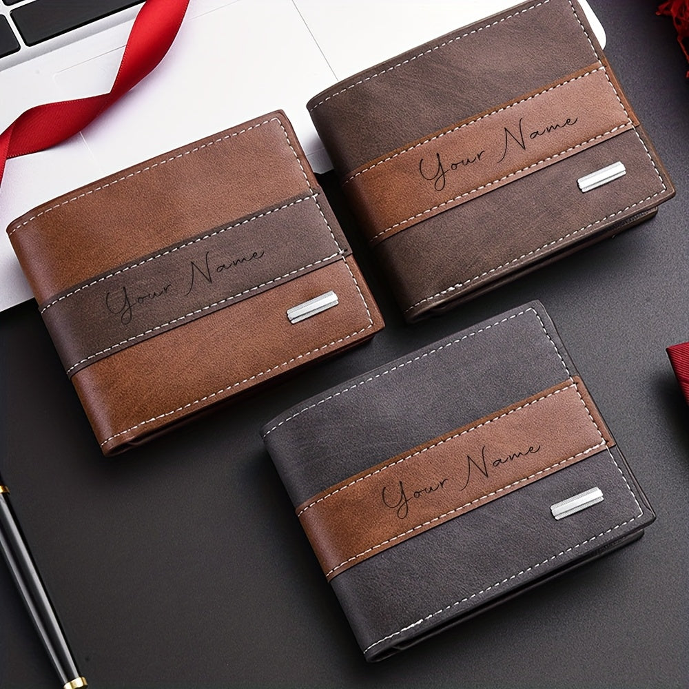 Portefeuille homme fin bicolore personnalisé poche zippée