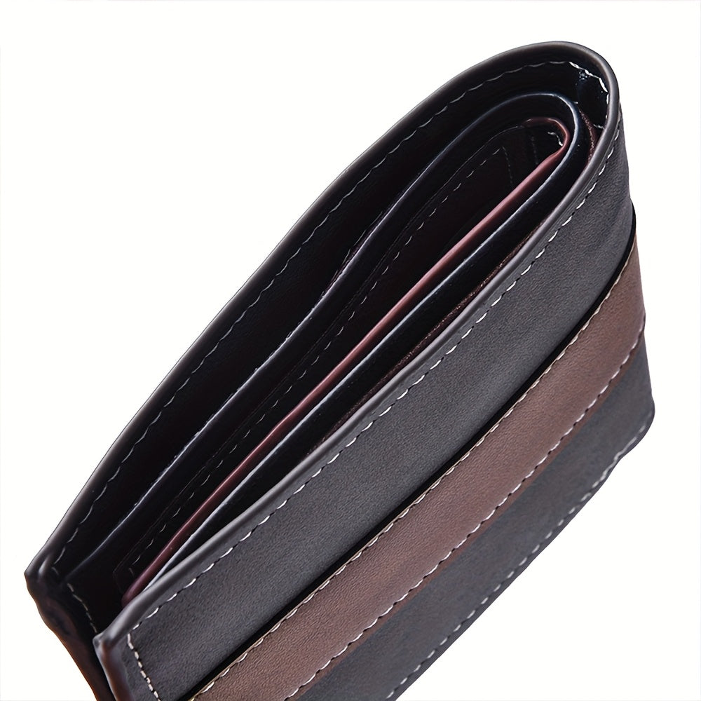 Portefeuille homme fin bicolore personnalisé poche zippée