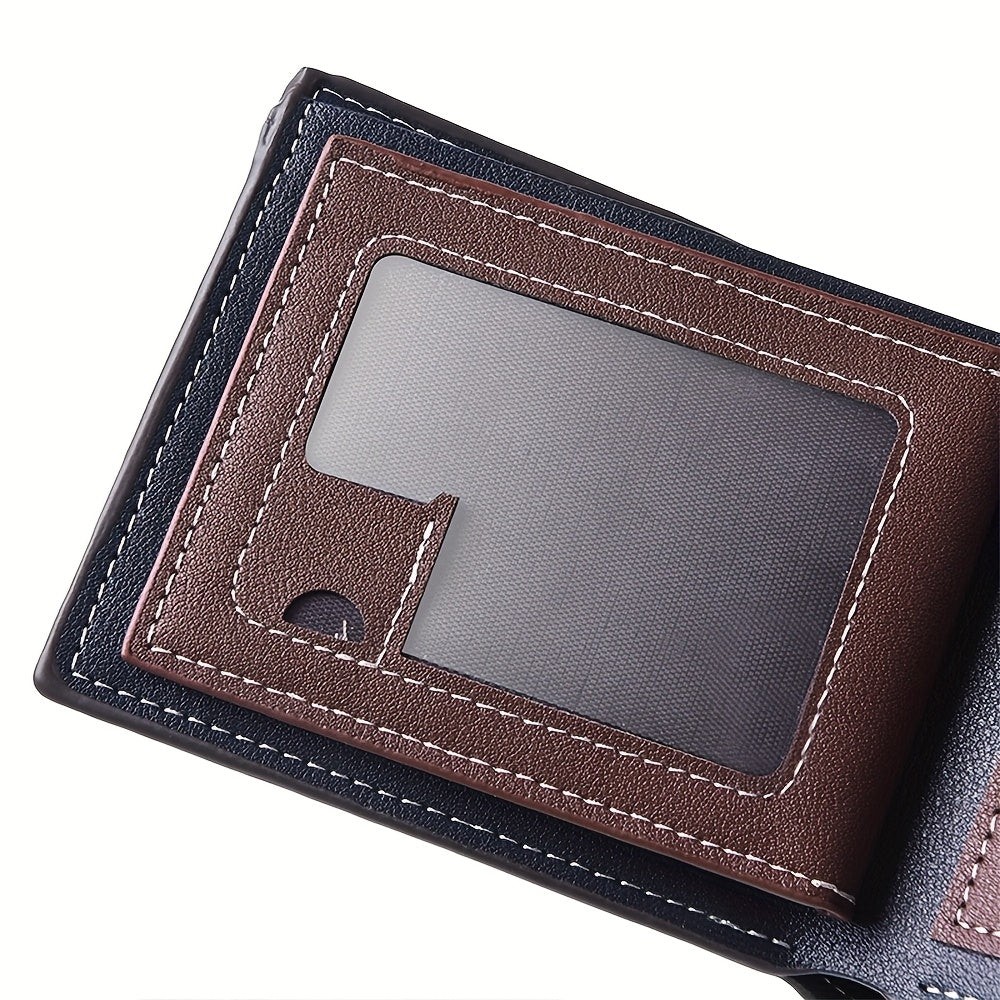 Portefeuille homme fin bicolore personnalisé poche zippée