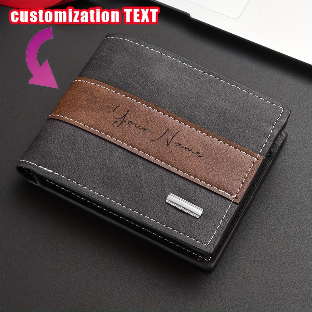 Portefeuille homme fin bicolore personnalisé poche zippée