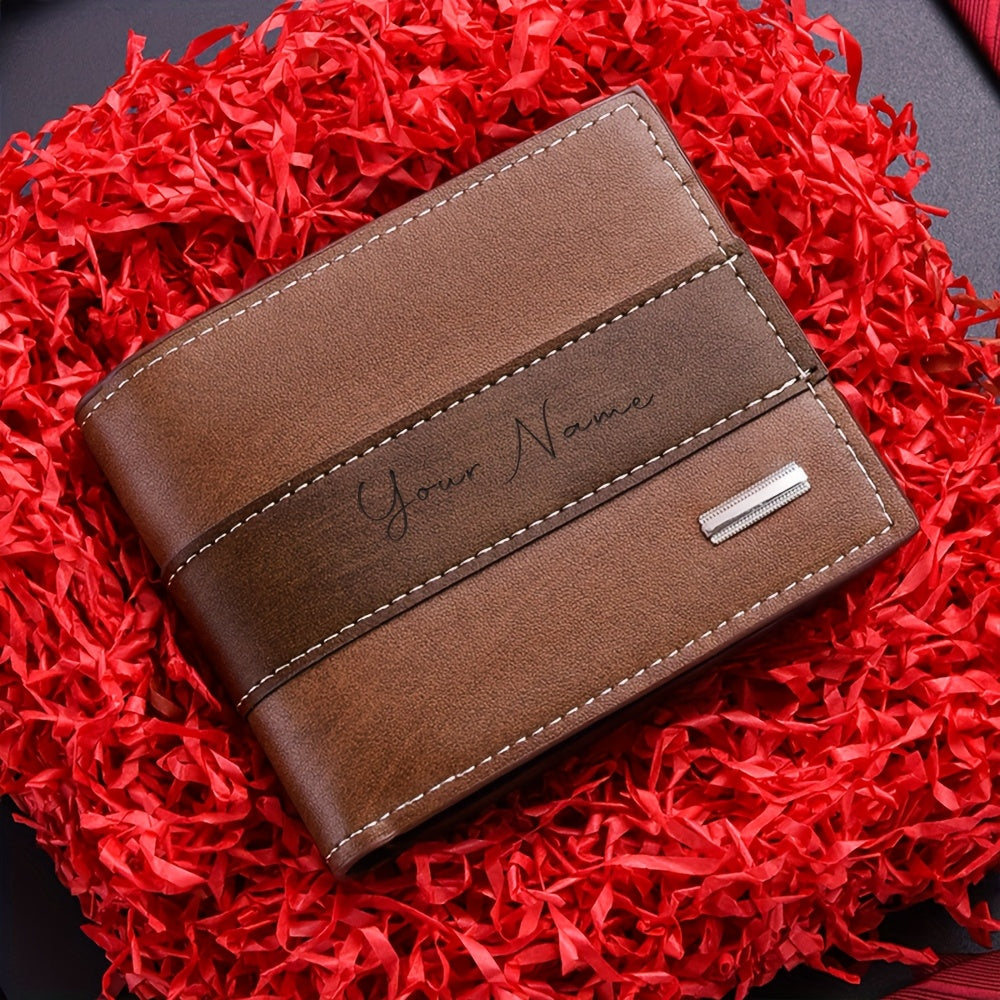 Portefeuille homme fin bicolore personnalisé poche zippée